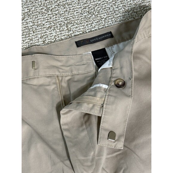 Greg Norman Golf Shorts Men's 36 Khaki Polyester Flat Front 9" Inseam THE SHARK - Picture 3 of 8